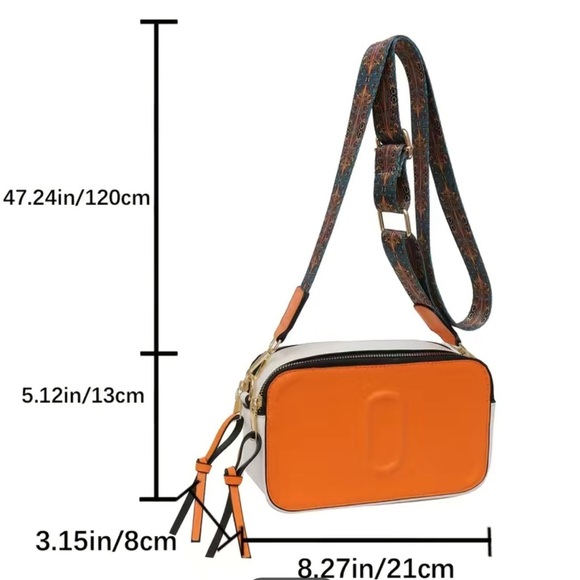 Luxury Shoulder Embossed Camera Bag Wide Pattern Strap Square Purse For Women - Picture 4 of 4